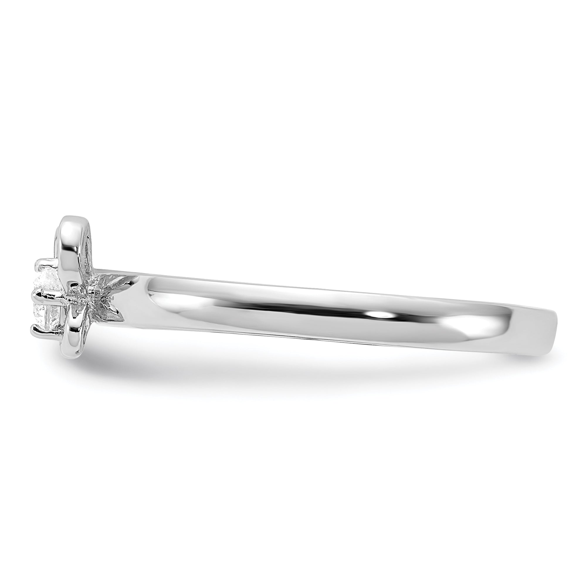 Sterling Silver Stackable Expressions Created White Sapphire Ring Secondary image
