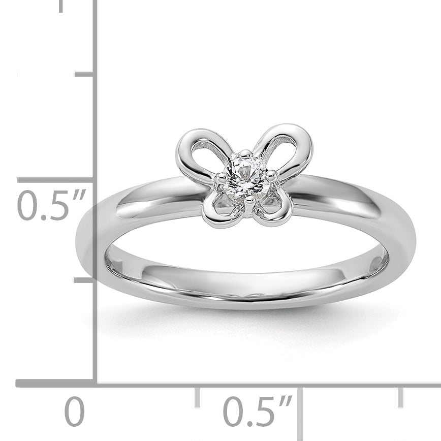 Sterling Silver Stackable Expressions Created White Sapphire Ring