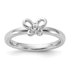 Sterling Silver Stackable Expressions Created White Sapphire Ring