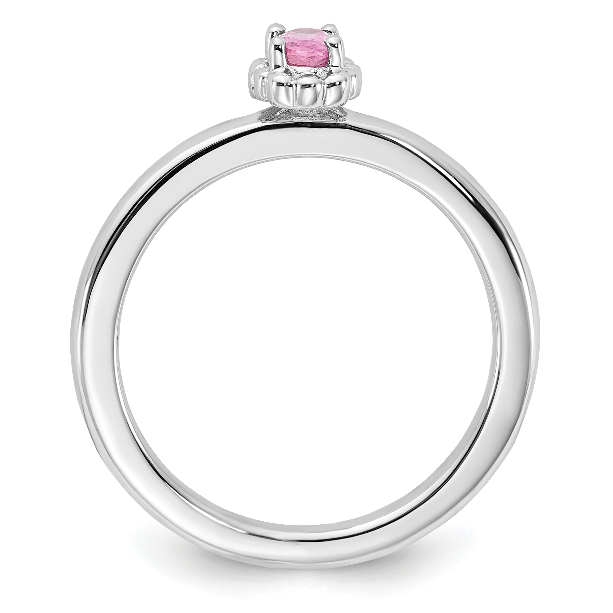 Sterling Silver Stackable Expressions Created Pink Sapphire Ring Secondary image