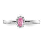 Sterling Silver Stackable Expressions Created Pink Sapphire Ring