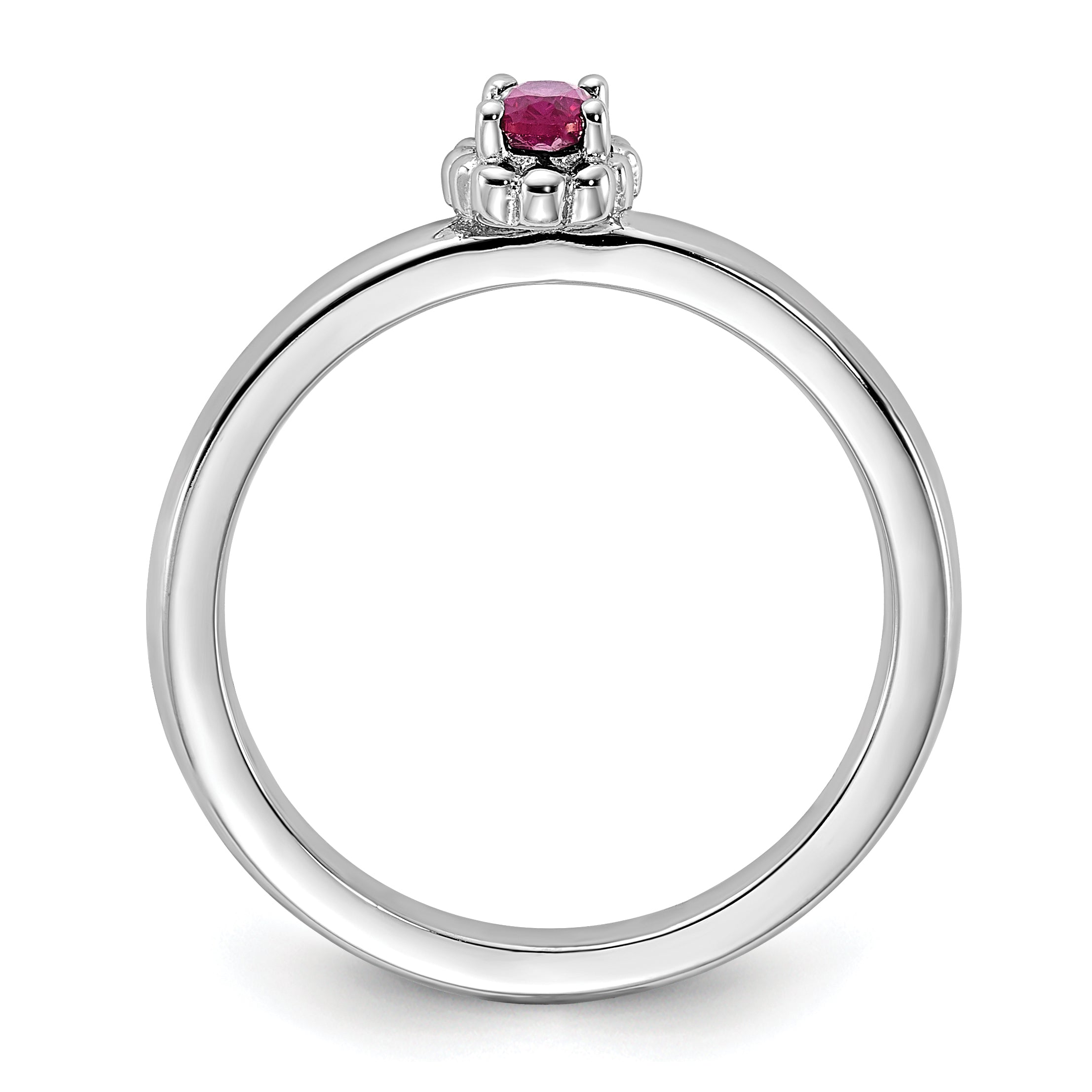 Sterling Silver Stackable Expressions Created Ruby Ring Secondary image