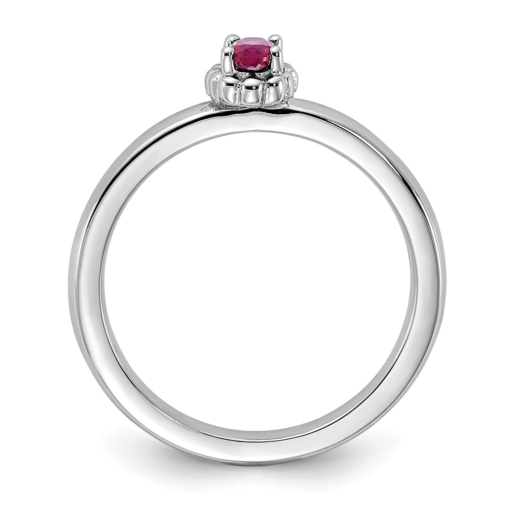 Sterling Silver Stackable Expressions Created Ruby Ring
