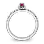 Sterling Silver Stackable Expressions Created Ruby Ring