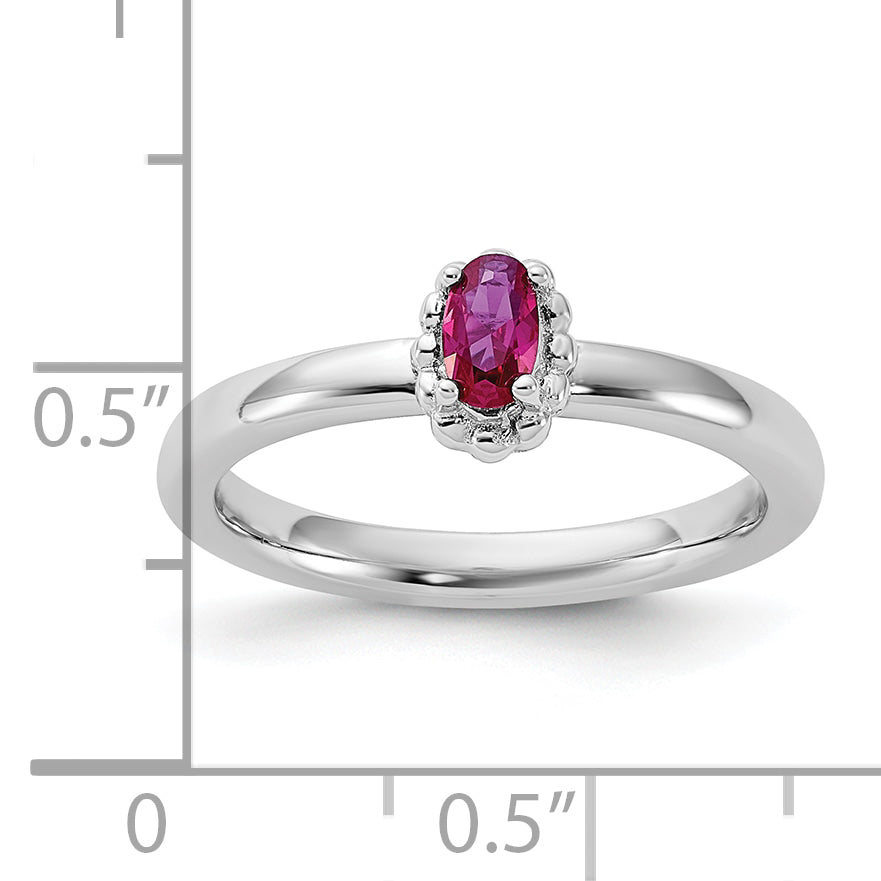 Sterling Silver Stackable Expressions Created Ruby Ring