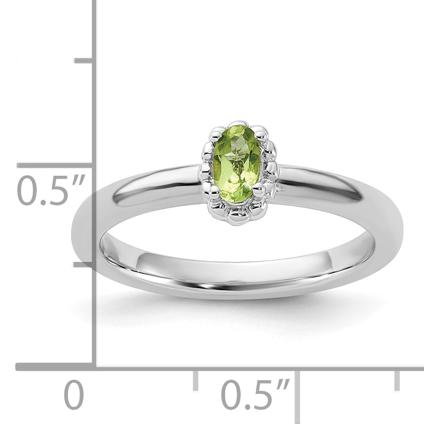 Sterling Silver Stackable Expressions Peridot Ring