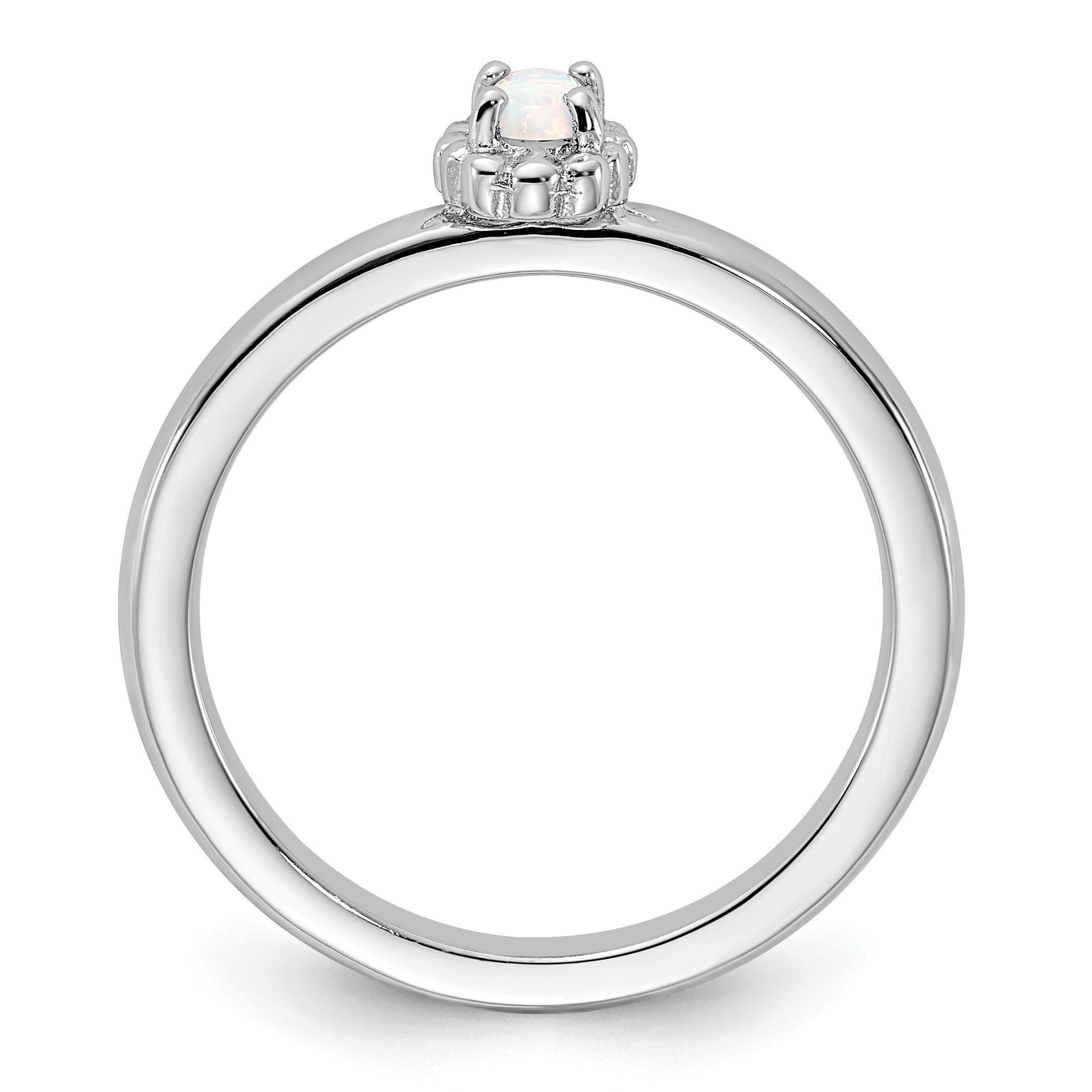 Sterling Silver Stackable Expressions Created Opal Ring Secondary image