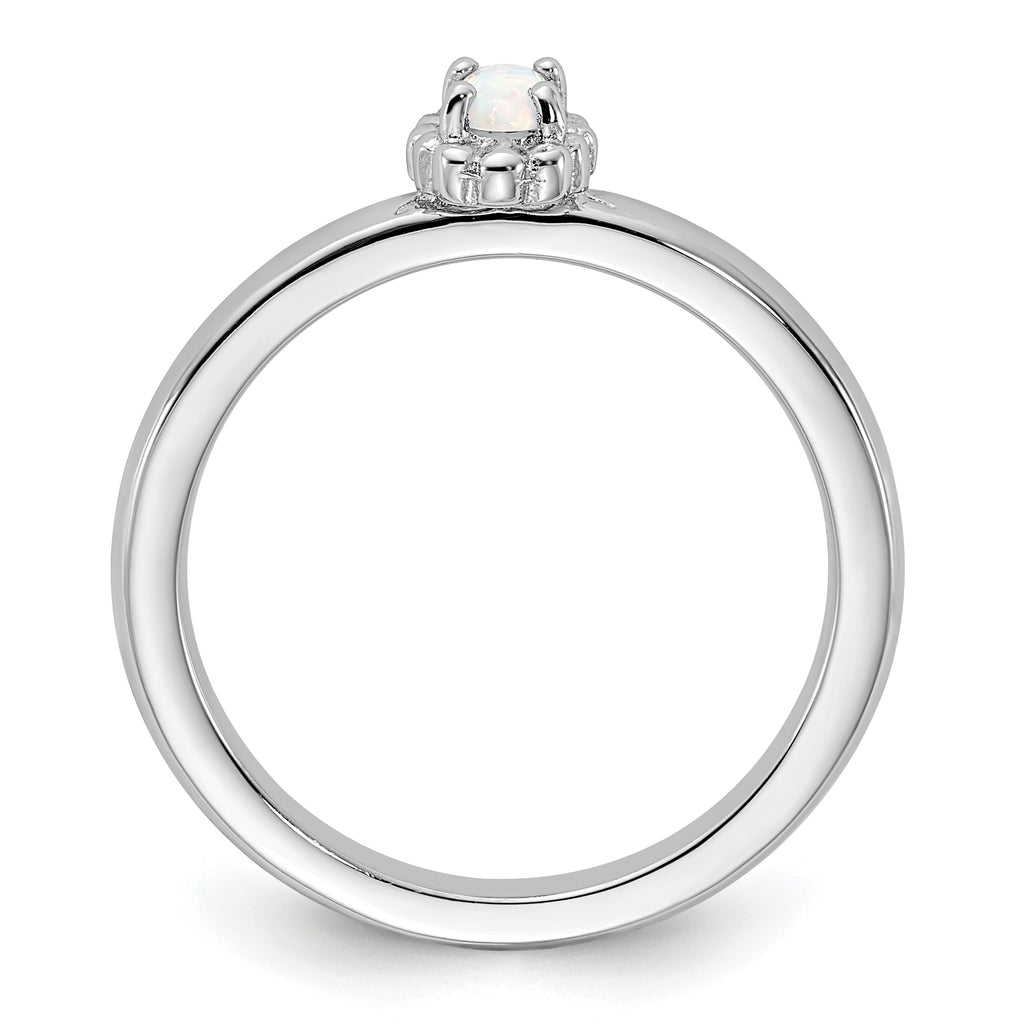 Sterling Silver Stackable Expressions Created Opal Ring