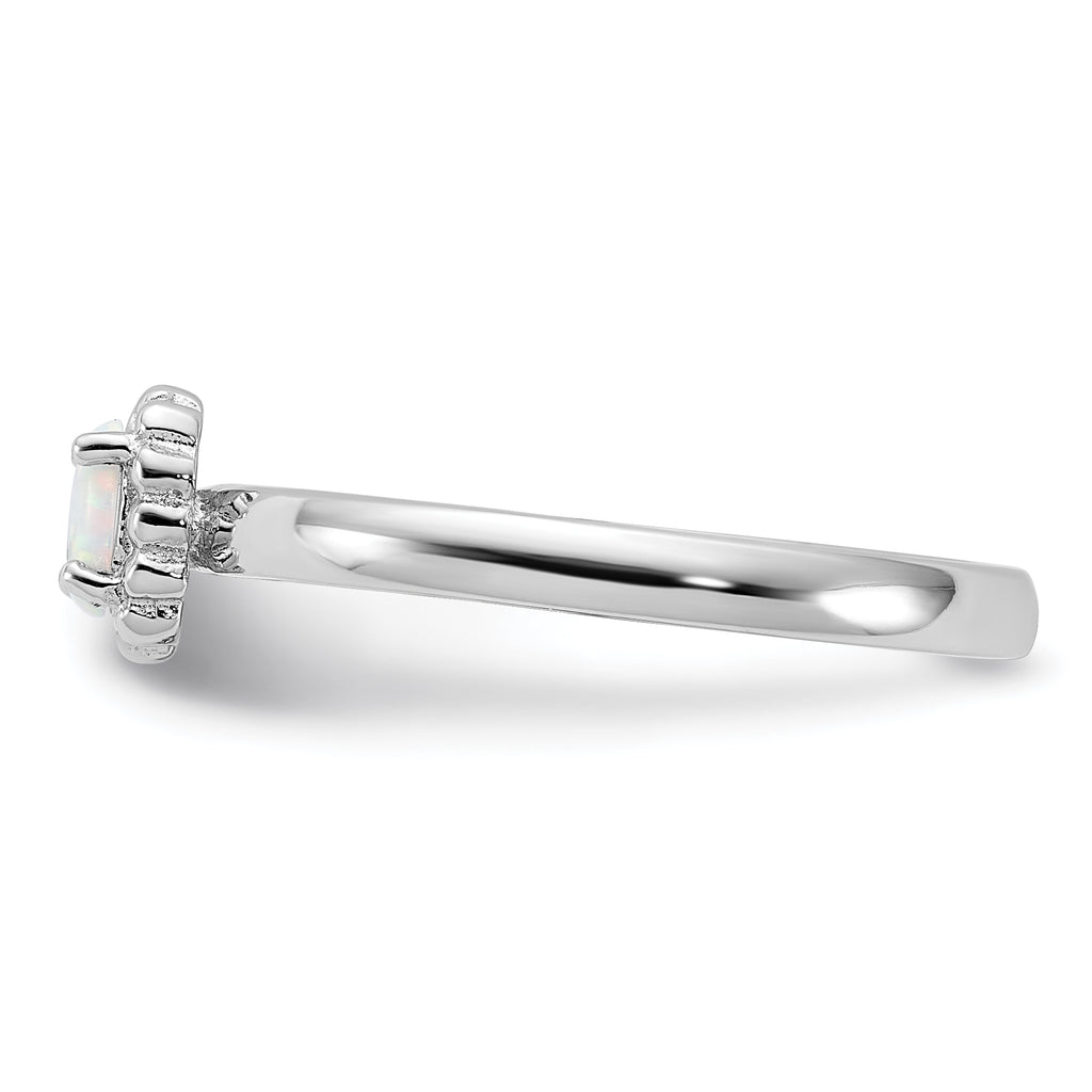 Sterling Silver Stackable Expressions Created Opal Ring