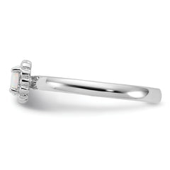 Sterling Silver Stackable Expressions Created Opal Ring