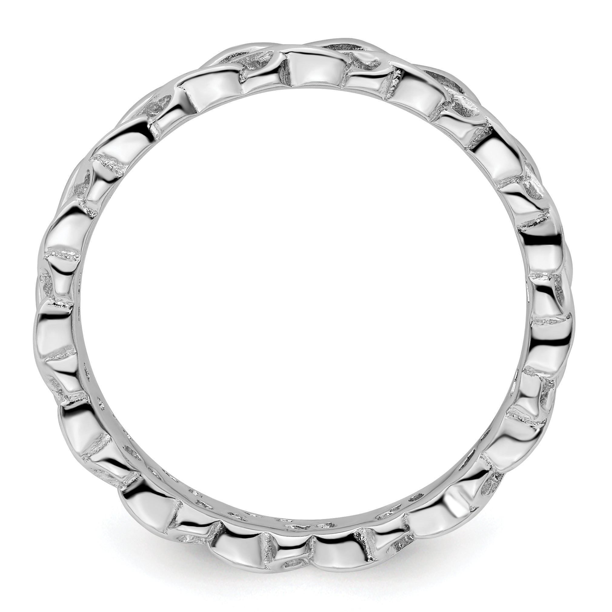 Intertwined Heart Stackable Ring in Sterling Silver Secondary image