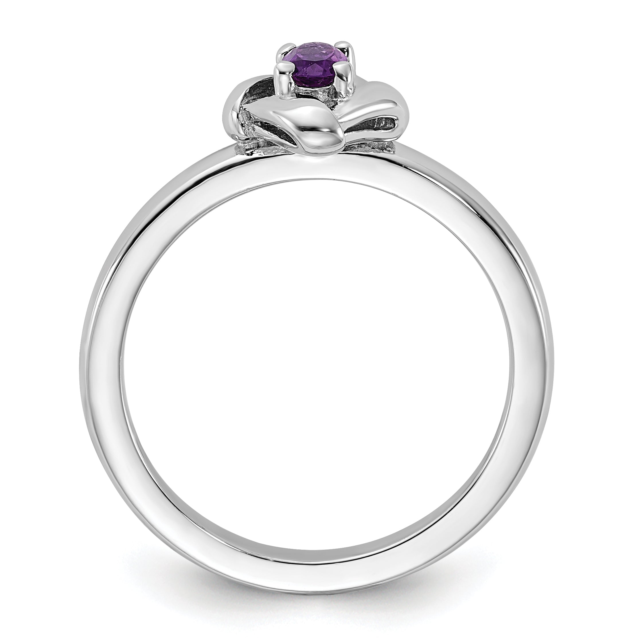 Sterling Silver Stackable Expressions Amethyst Ring Secondary image
