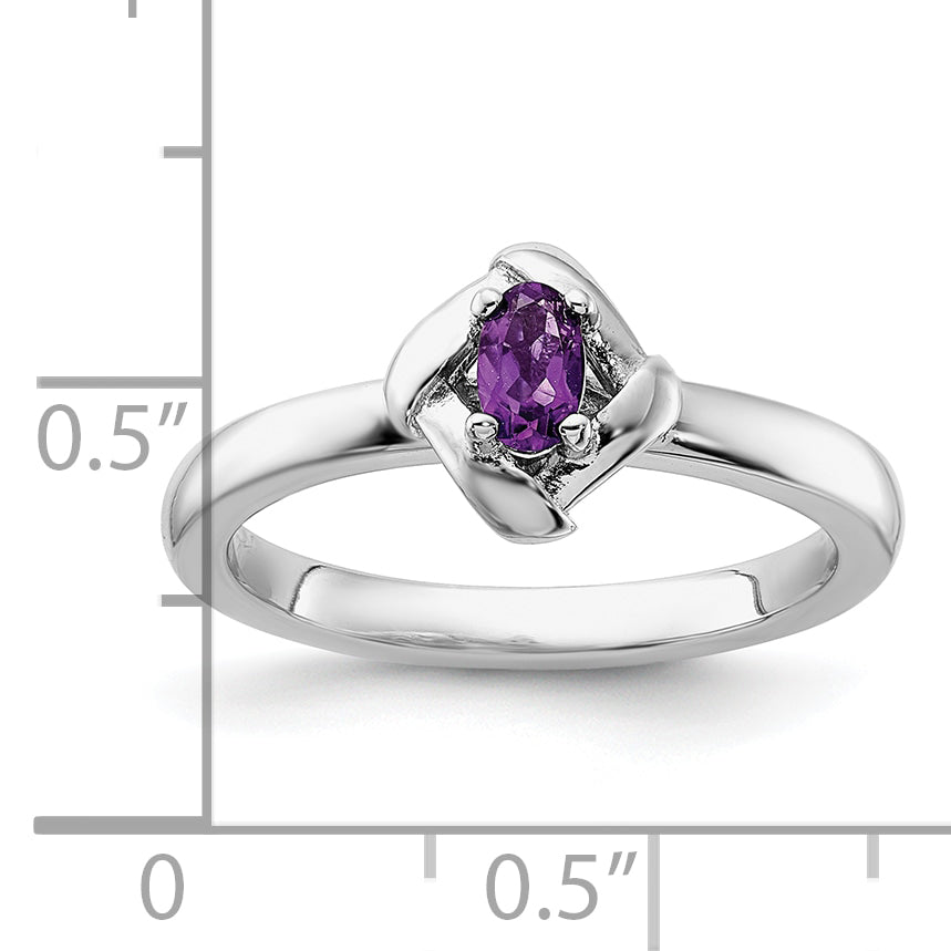 Sterling Silver Stackable Expressions Amethyst Ring