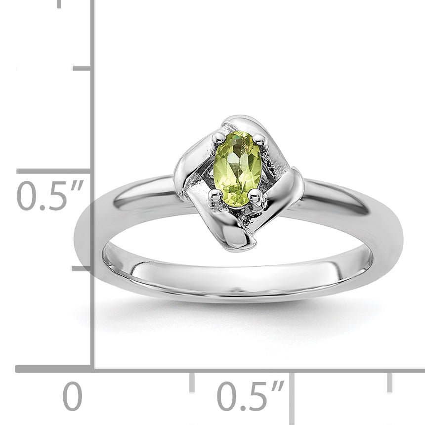 Sterling Silver Stackable Expressions Peridot Ring