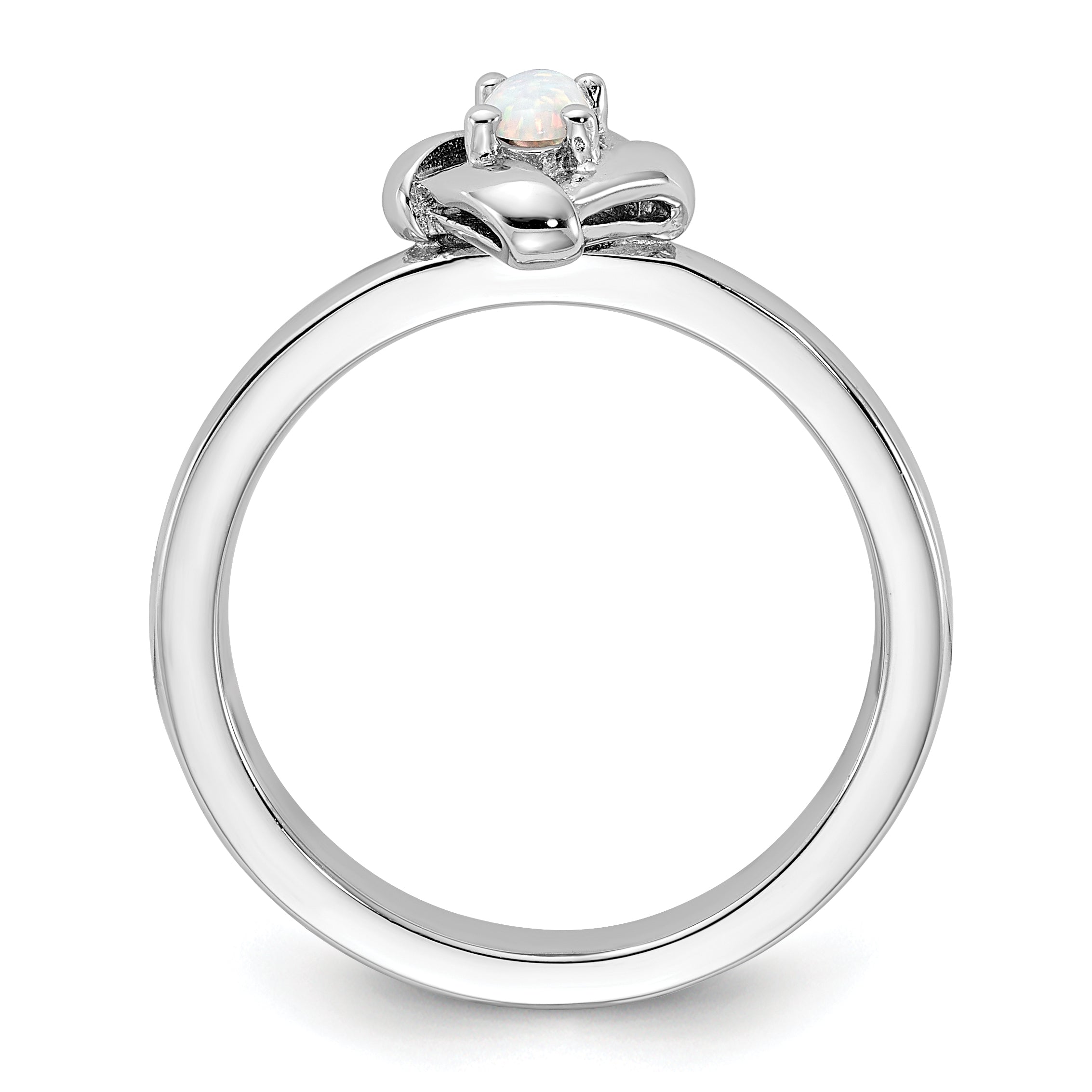 Sterling Silver Stackable Expressions Created Opal Ring
