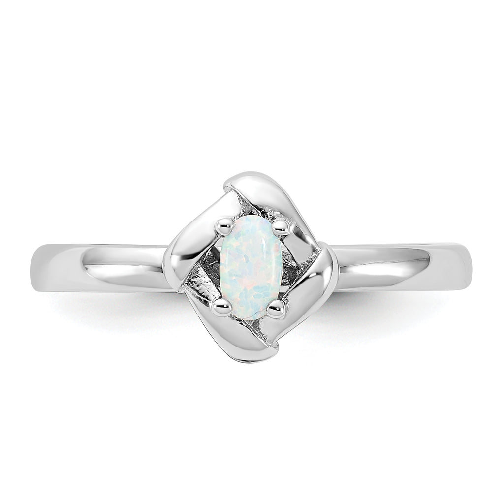 Sterling Silver Stackable Expressions Created Opal Ring