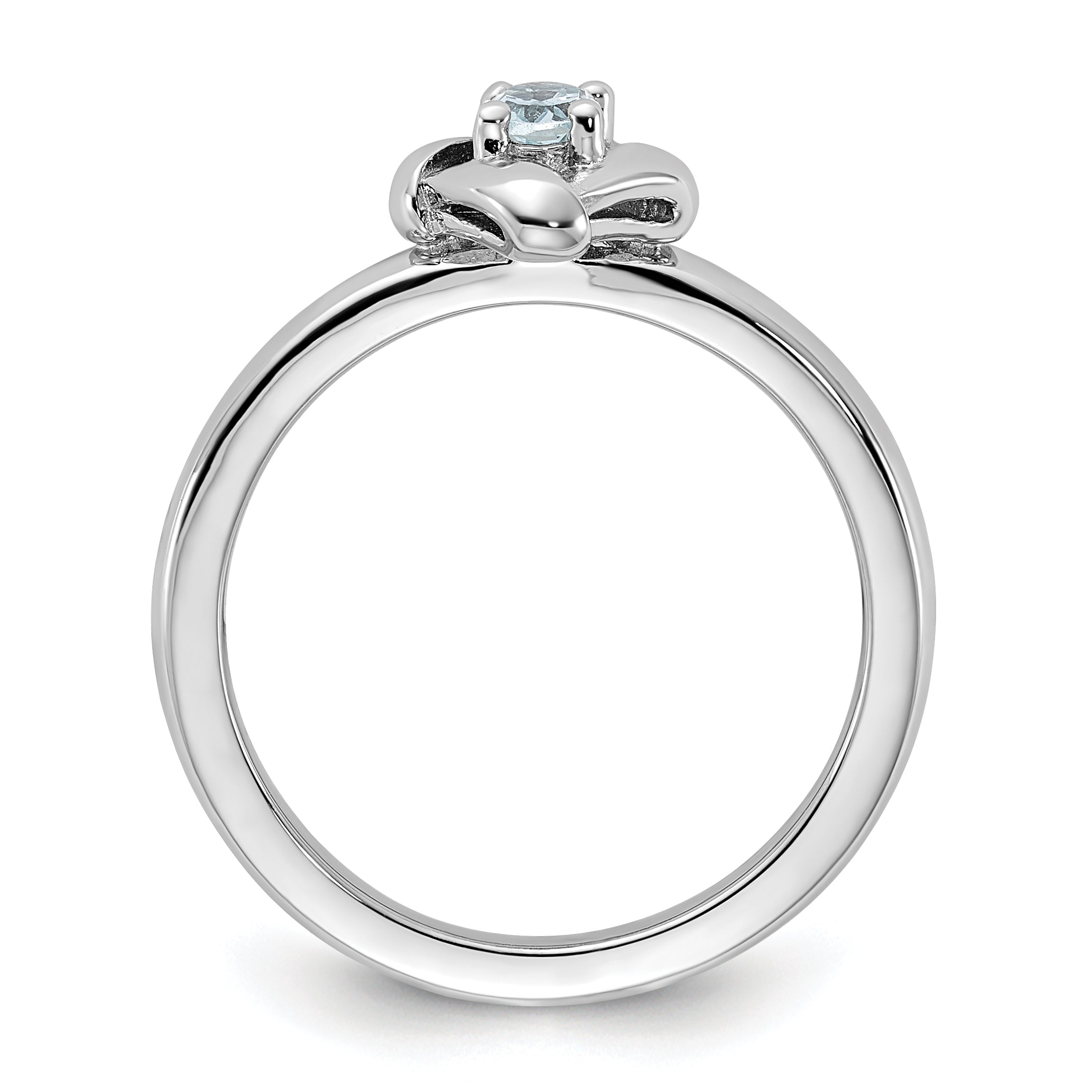 Sterling Silver Stackable Expressions Aquamarine Ring Secondary image