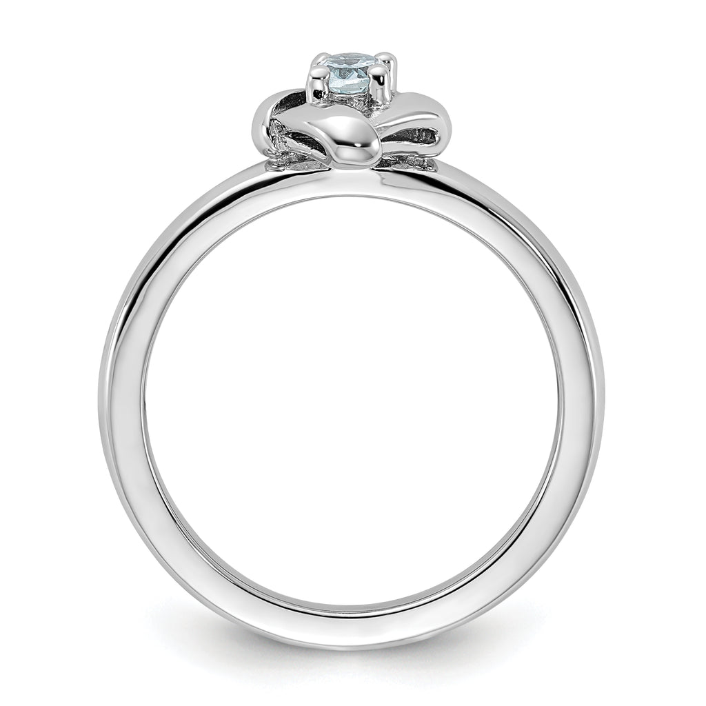 Sterling Silver Stackable Expressions Aquamarine Ring