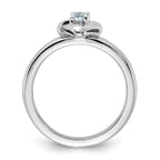 Sterling Silver Stackable Expressions Aquamarine Ring