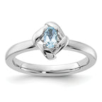 Sterling Silver Stackable Expressions Aquamarine Ring