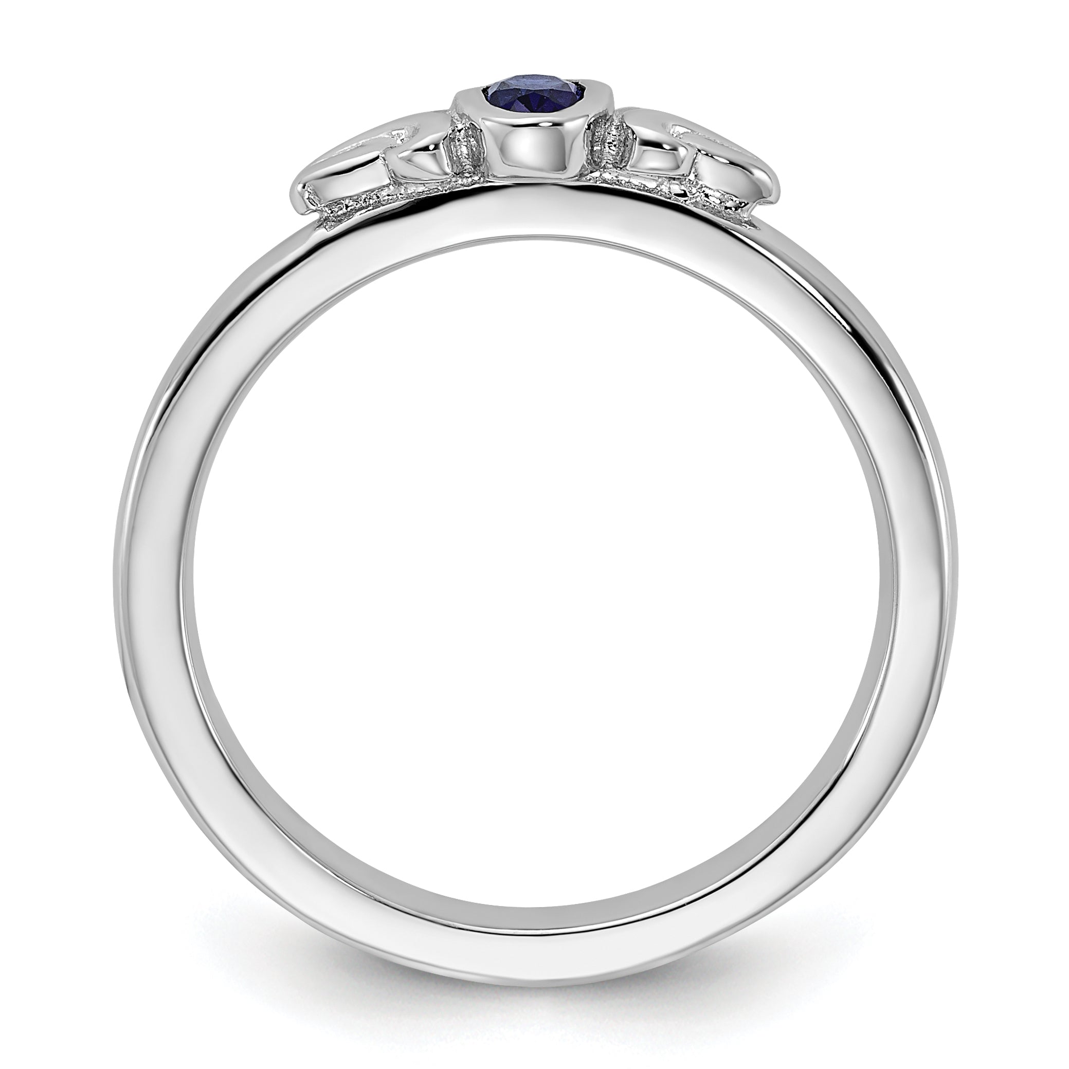 Sterling Silver Stackable Expressions Created Sapphire Ring Secondary image