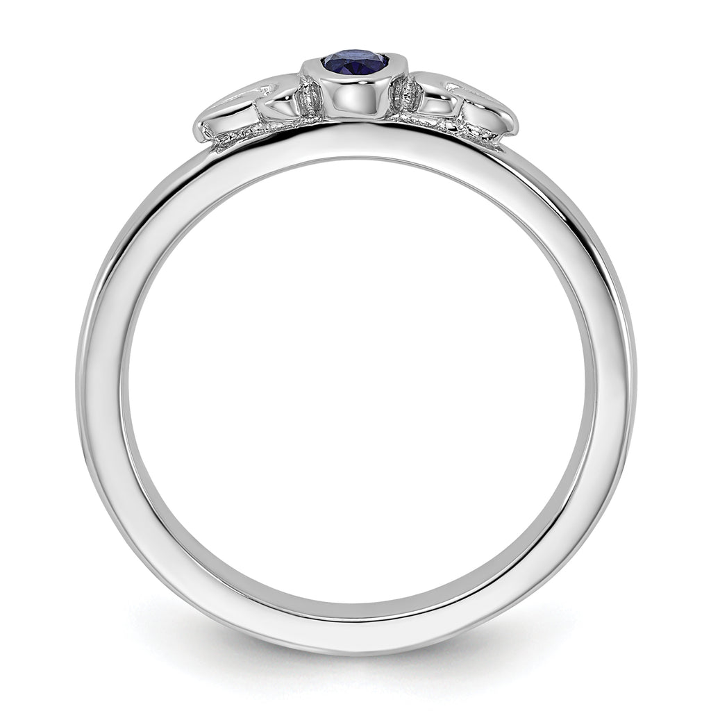 Sterling Silver Stackable Expressions Created Sapphire Ring