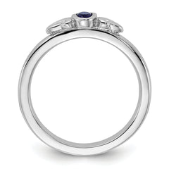 Sterling Silver Stackable Expressions Created Sapphire Ring