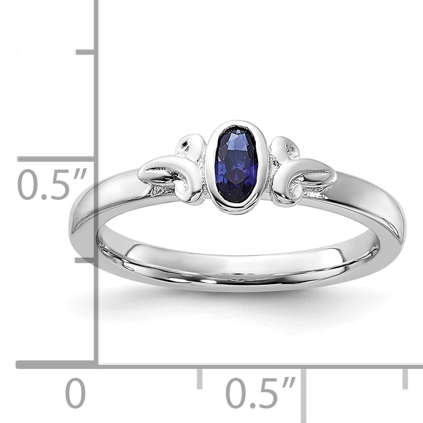 Sterling Silver Stackable Expressions Created Sapphire Ring