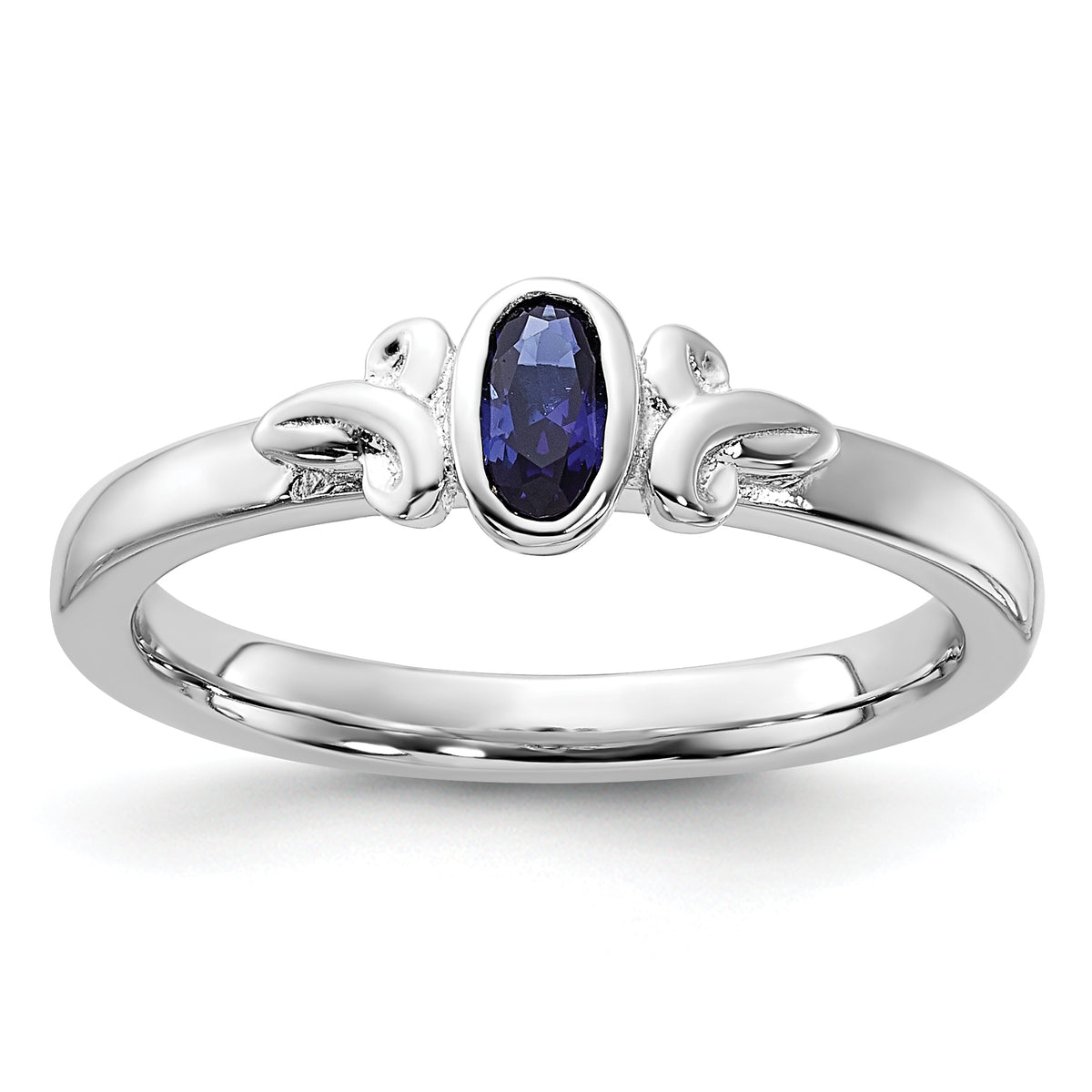 Sterling Silver Stackable Expressions Created Sapphire Ring