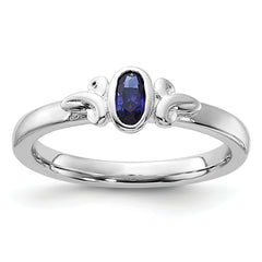 Sterling Silver Stackable Expressions Created Sapphire Ring