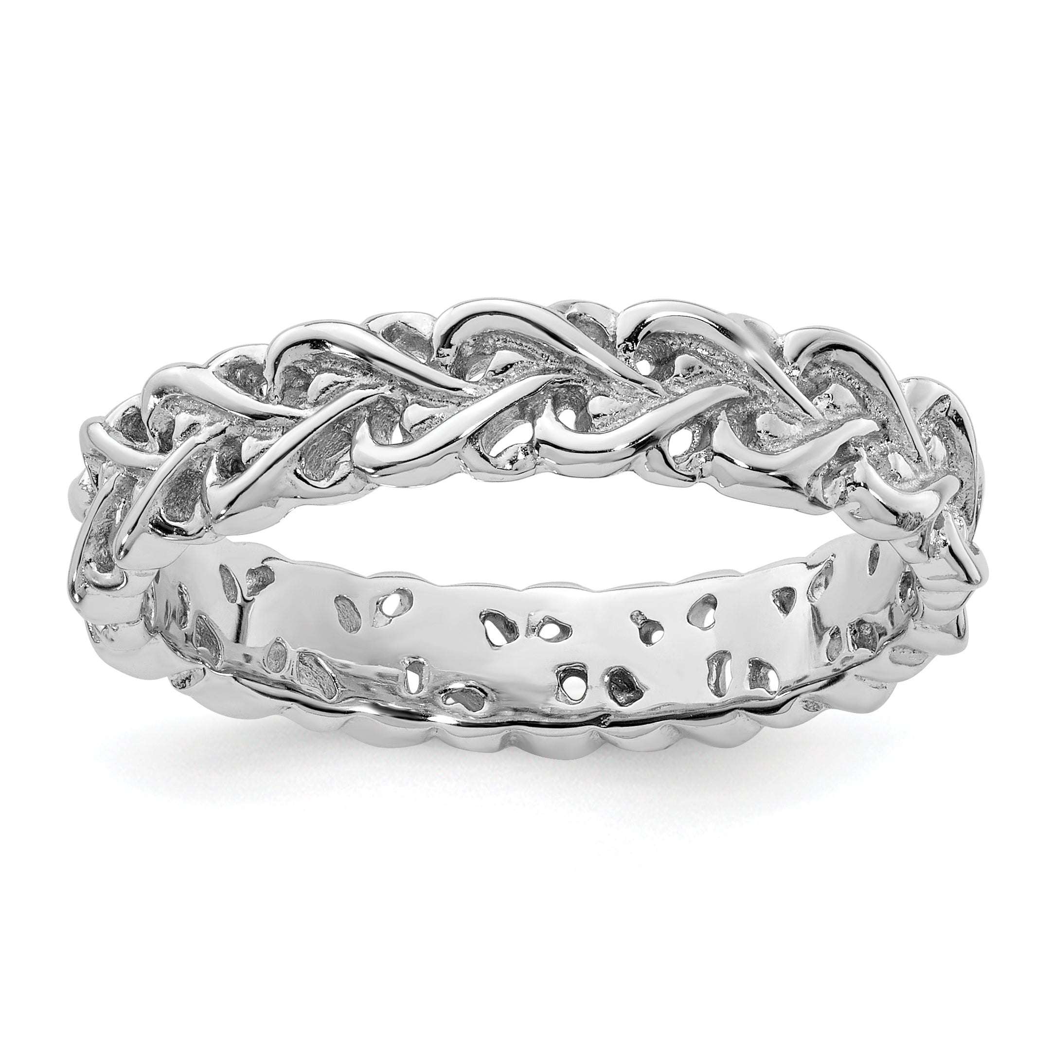 Sterling Silver Stackable Expressions Polished Intertwined Heart Ring Main image