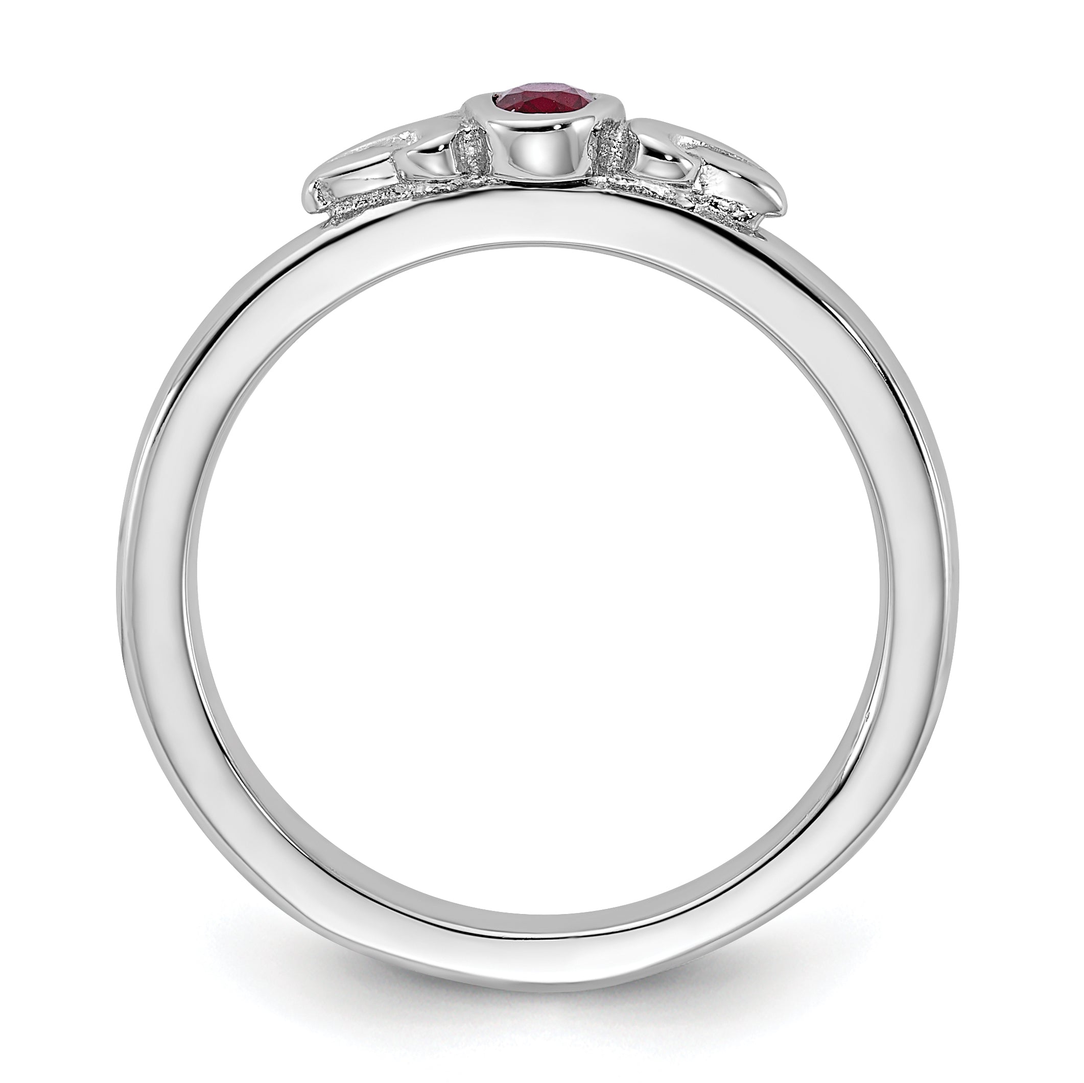 Sterling Silver Stackable Expressions Created Ruby Ring Secondary image