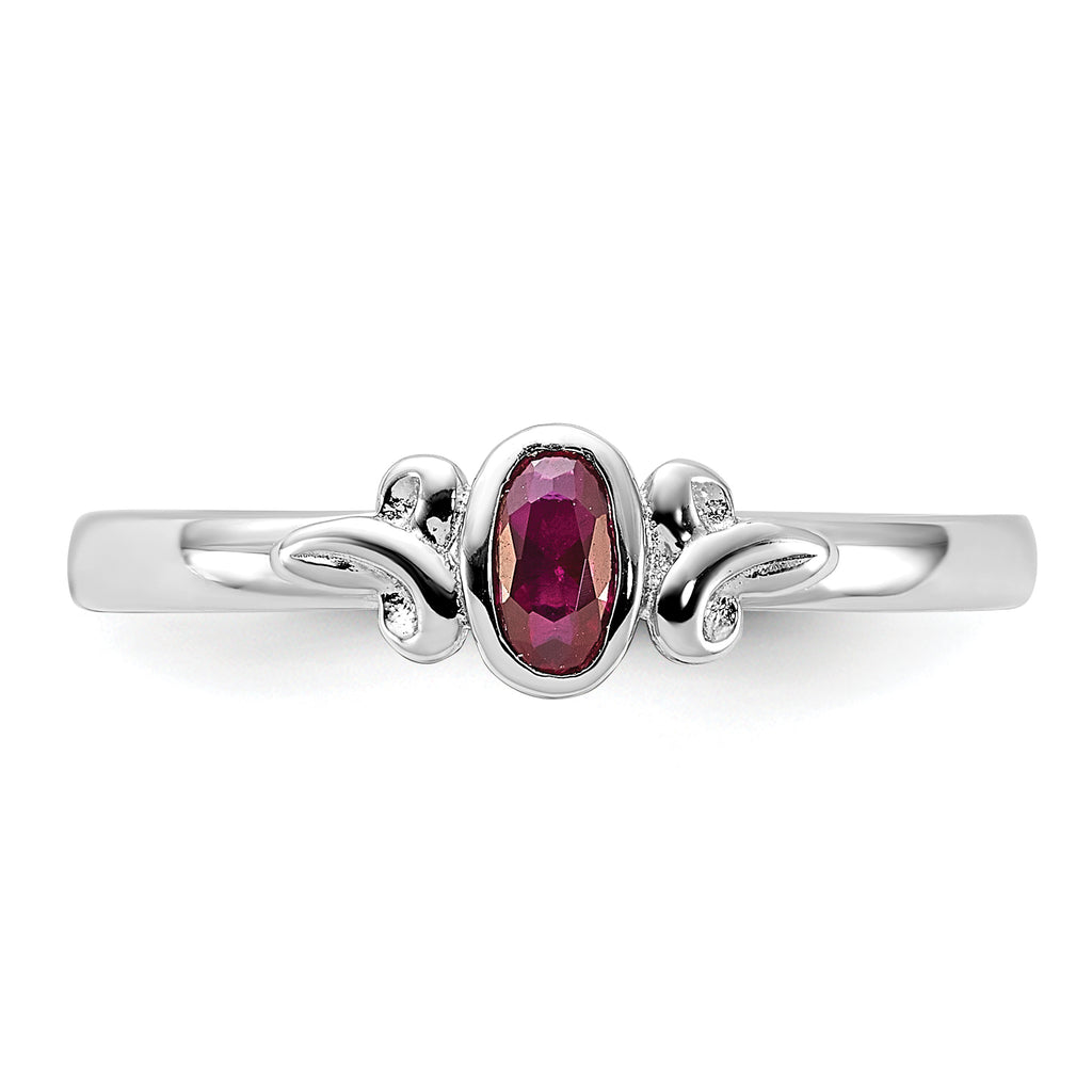 Sterling Silver Stackable Expressions Created Ruby Ring