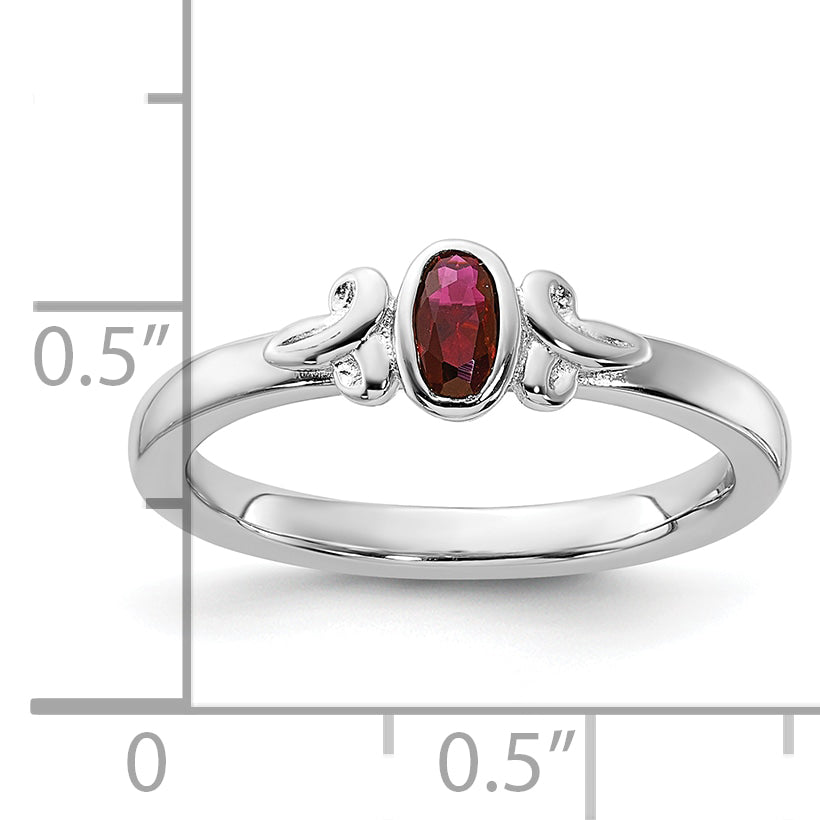 Sterling Silver Stackable Expressions Created Ruby Ring