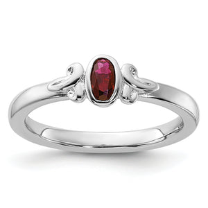 Sterling Silver Stackable Expressions Created Ruby Ring