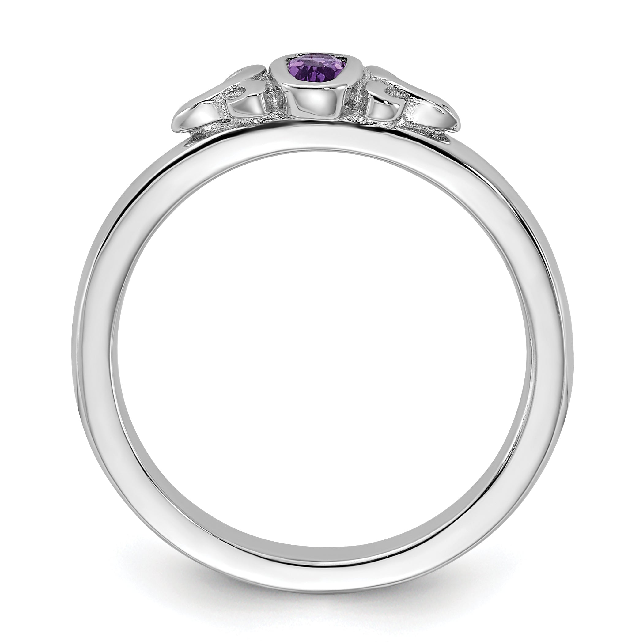 Sterling Silver Stackable Expressions Amethyst Ring Secondary image