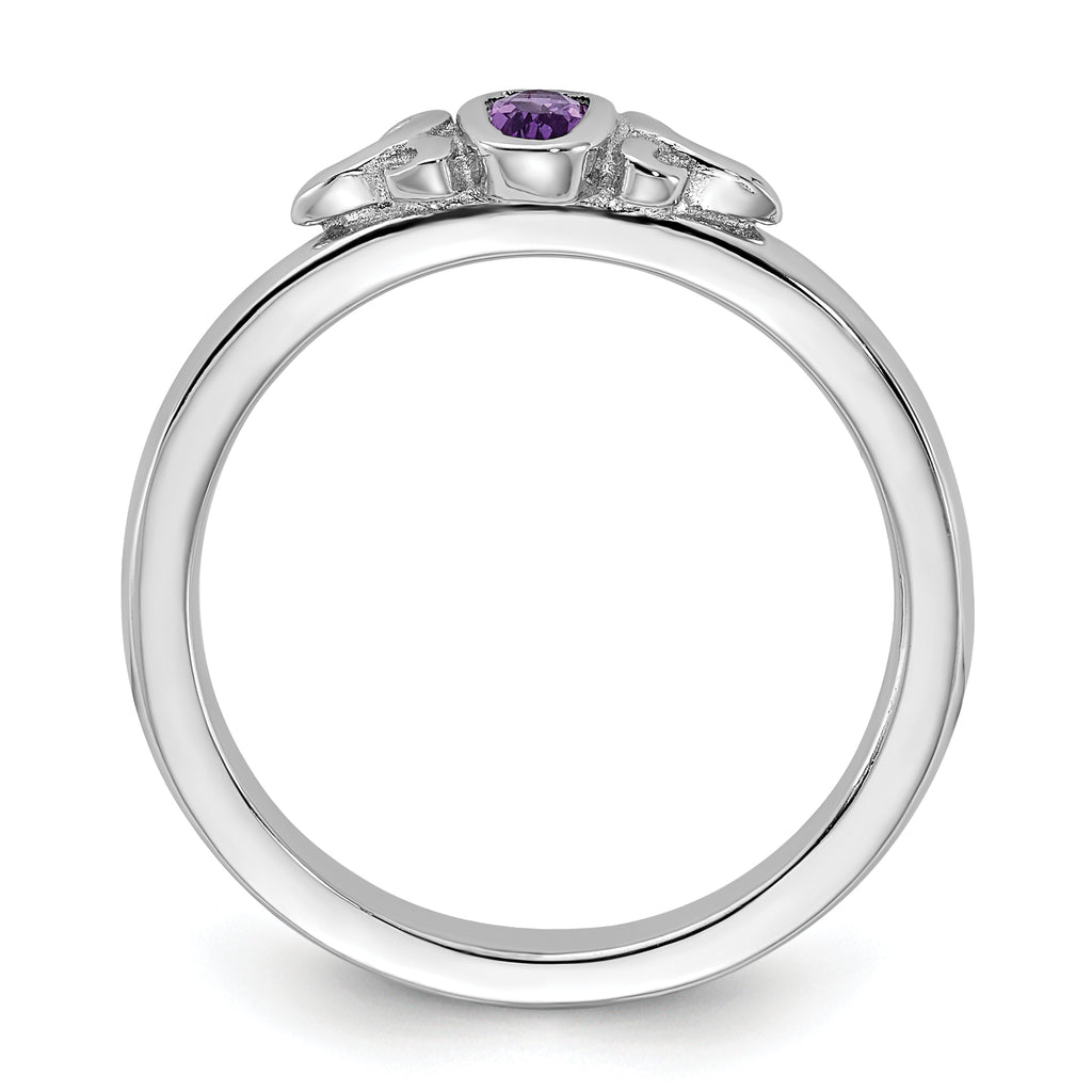 Sterling Silver Stackable Expressions Amethyst Ring