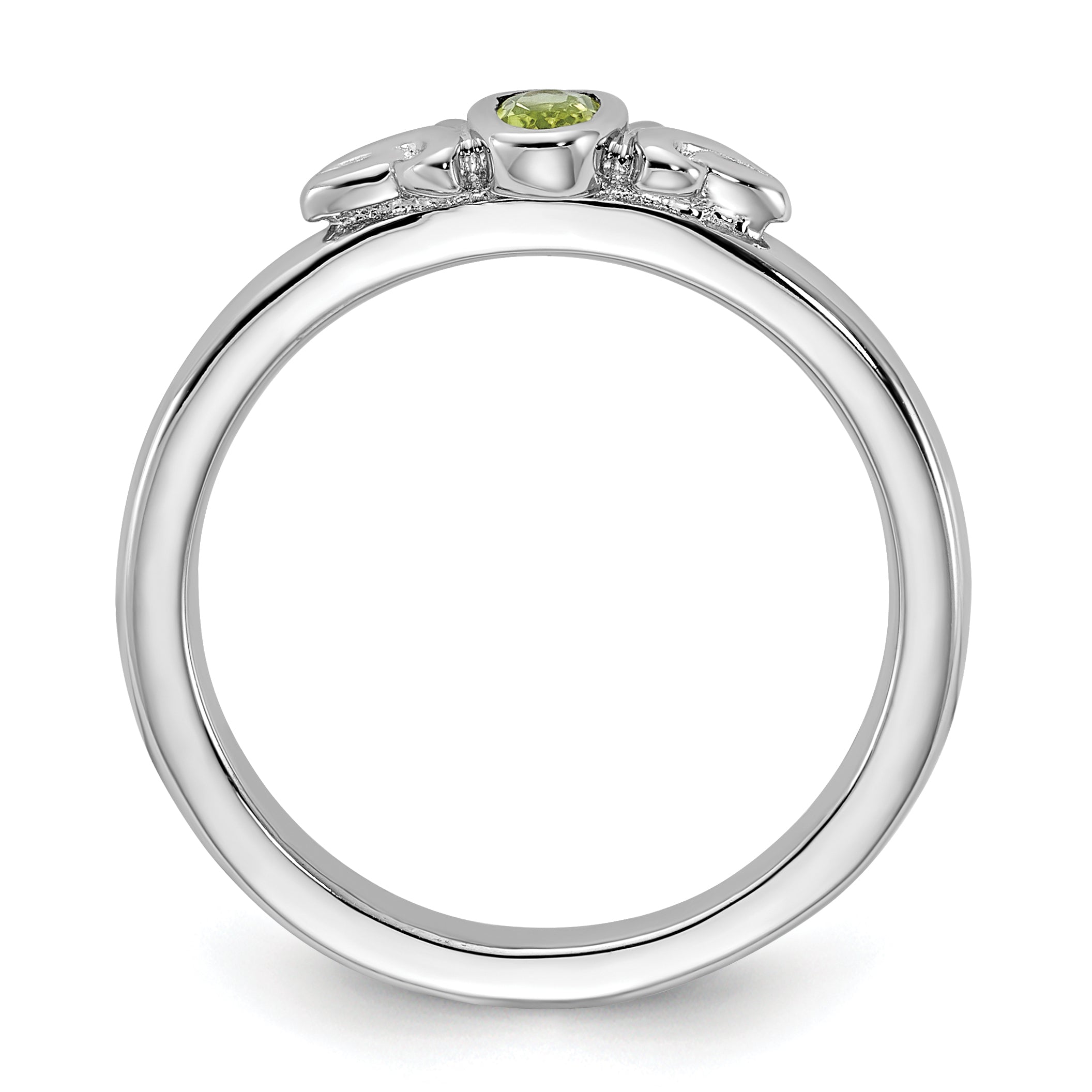 Sterling Silver Stackable Expressions Peridot Ring Secondary image