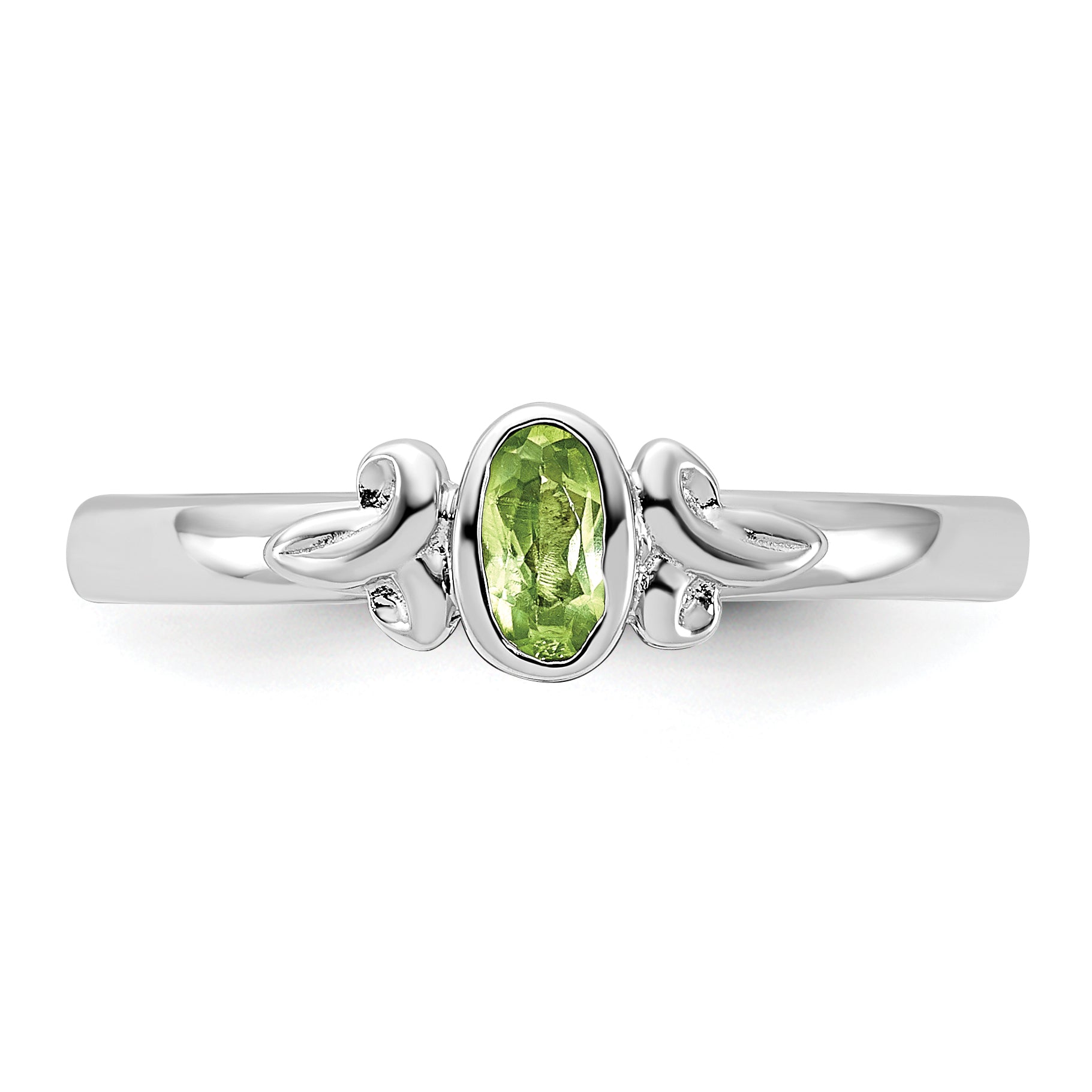 Sterling Silver Stackable Expressions Peridot Ring