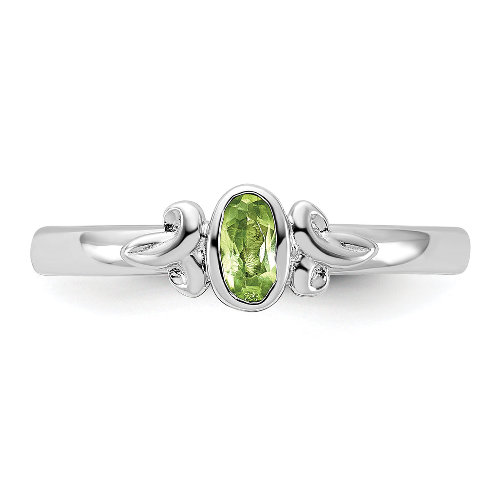 Sterling Silver Stackable Expressions Peridot Ring