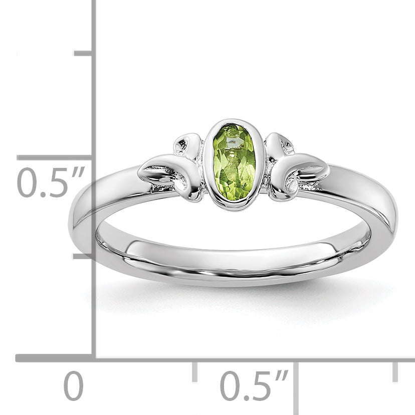 Sterling Silver Stackable Expressions Peridot Ring