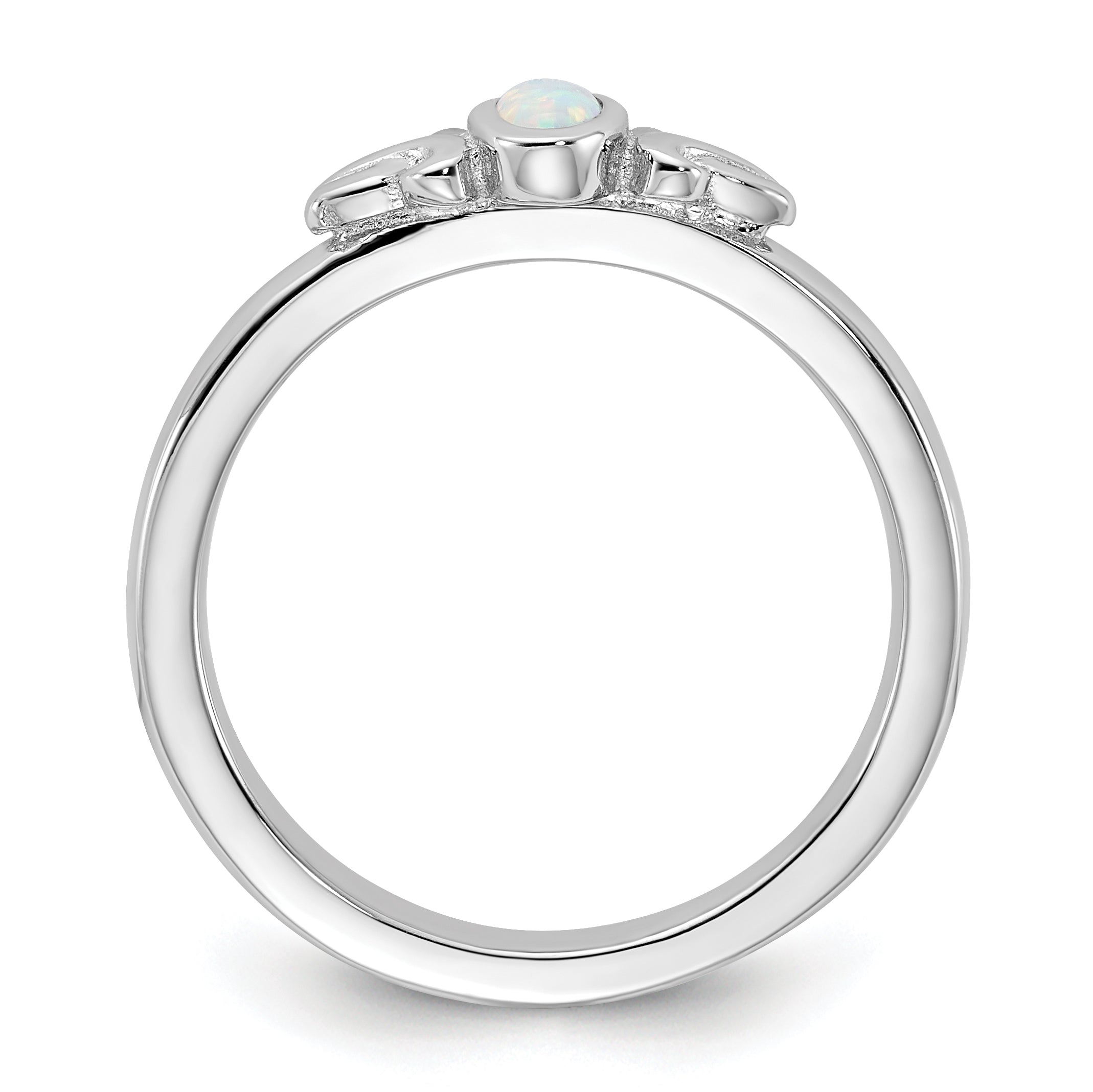 Sterling Silver Stackable Expressions Created Opal Ring Secondary image