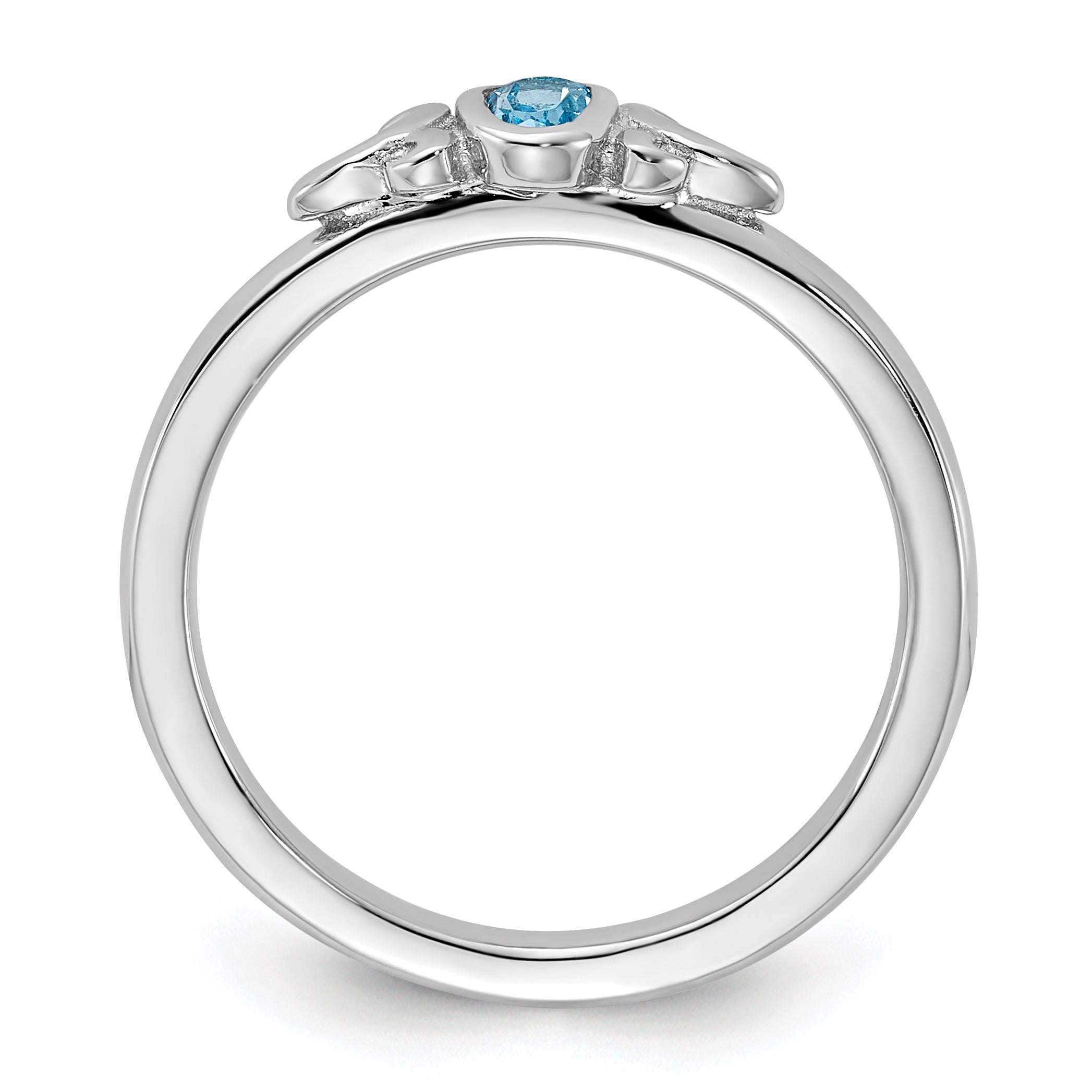 Sterling Silver Stackable Expressions Blue Topaz Ring Secondary image