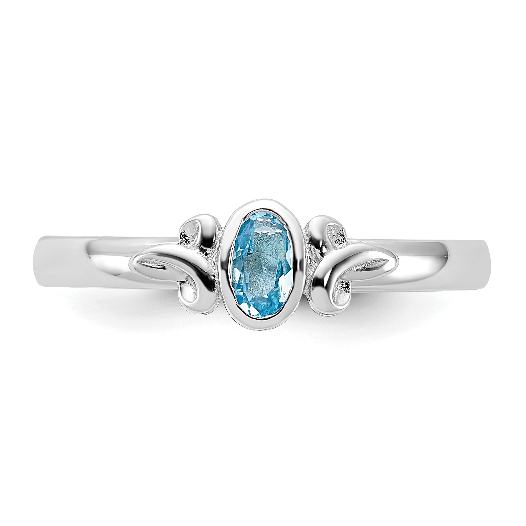Sterling Silver Stackable Expressions Blue Topaz Ring