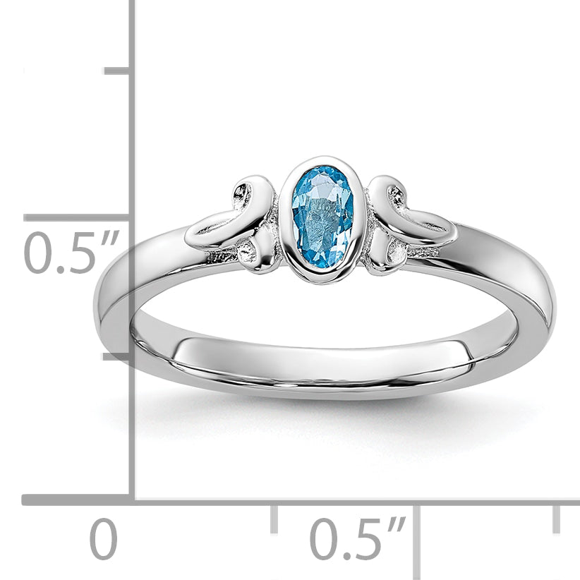 Sterling Silver Stackable Expressions Blue Topaz Ring