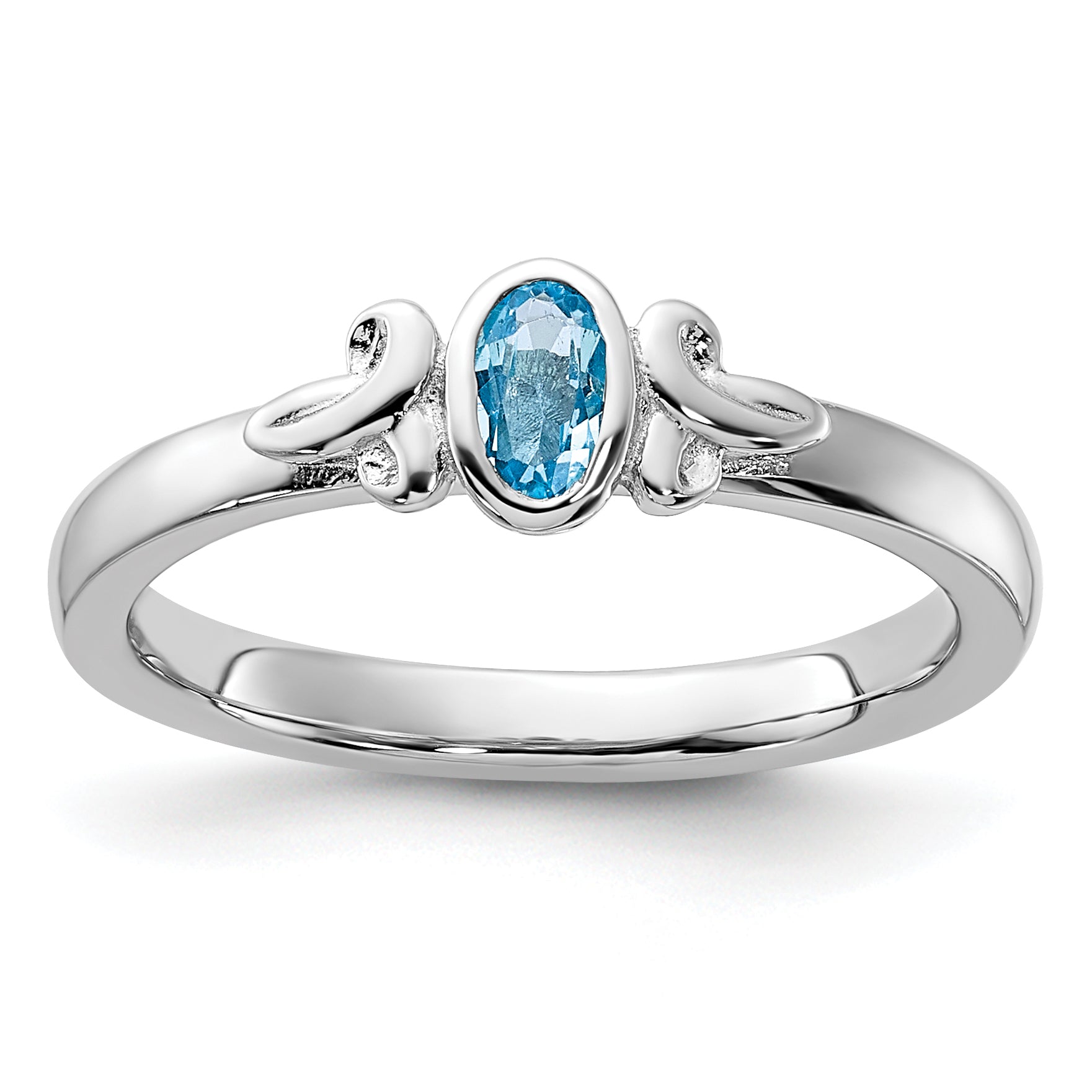 Sterling Silver Stackable Expressions Blue Topaz Ring Main image