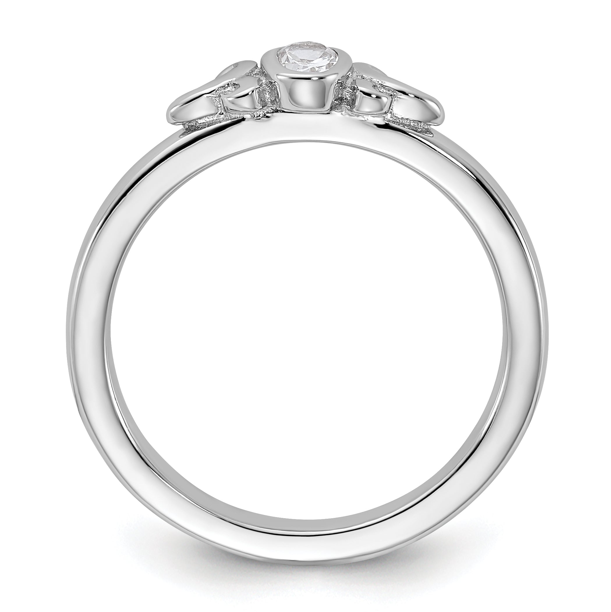 Sterling Silver Stackable Expressions Created White Sapphire Ring Secondary image