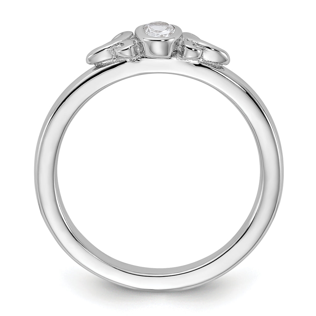 Sterling Silver Stackable Expressions Created White Sapphire Ring
