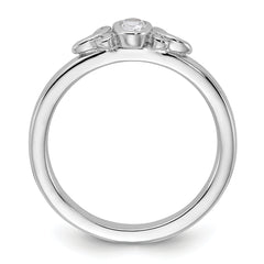 Sterling Silver Stackable Expressions Created White Sapphire Ring