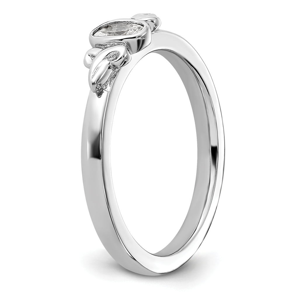 Sterling Silver Stackable Expressions Created White Sapphire Ring